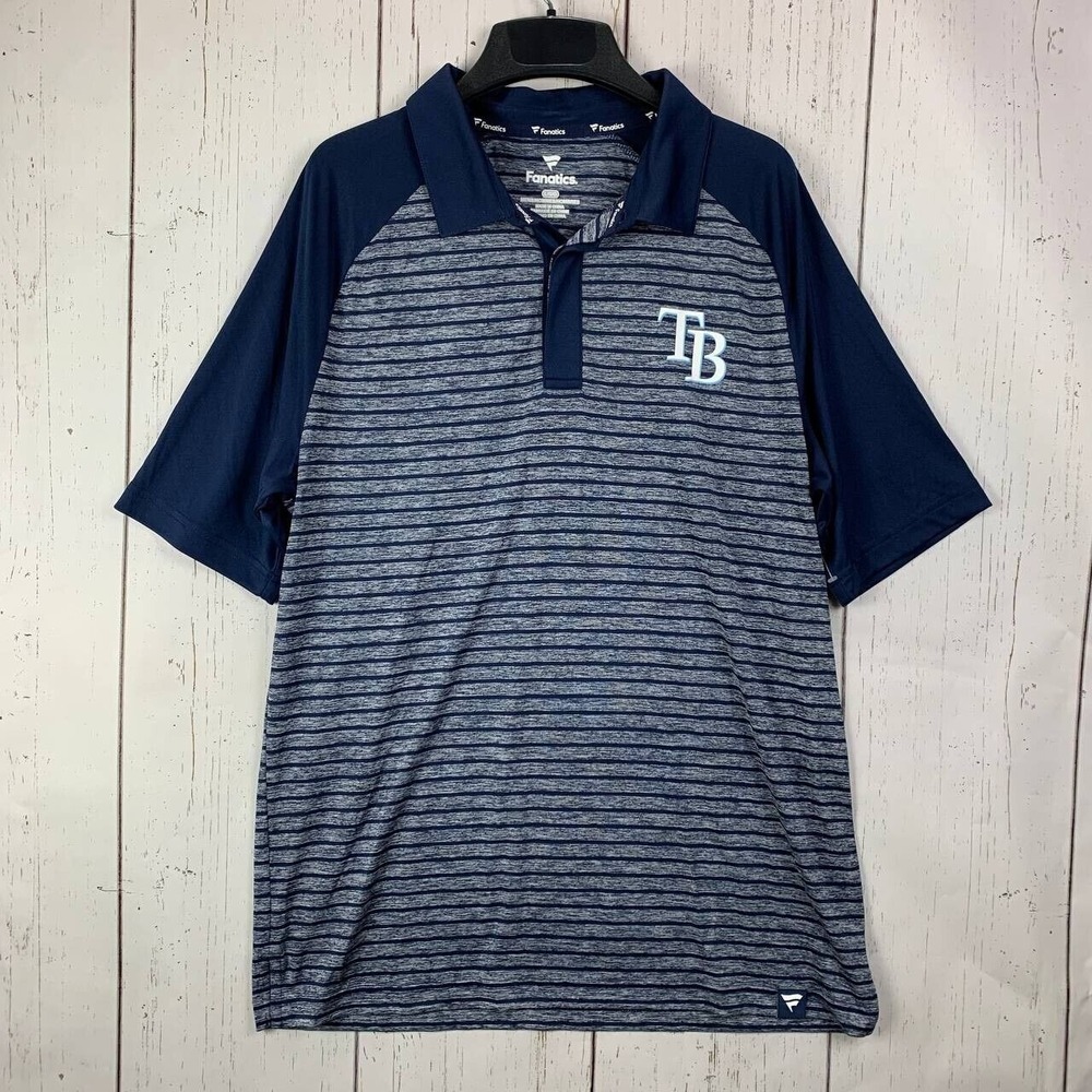 Tampa Bay Rays MLB Large Fanatics Casual Polo Shirt Blue New Men‎